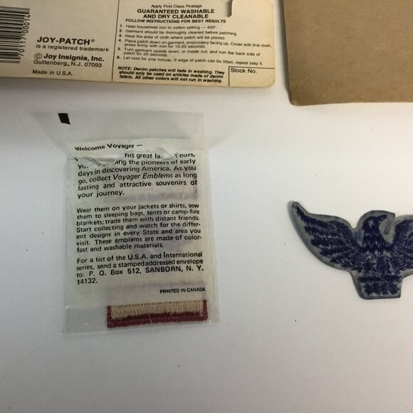 VTG Lot of Joy Patches Iron-On Sew Jean Patches Eagle Bull 70's Post Cards NOS - Picture 8 of 9